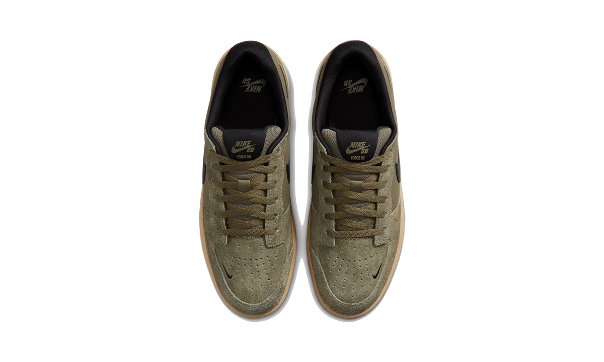 Nike SB Force 58 Skate Shoes Medium Olive/Medium Olive/Gum Light Brown/Black