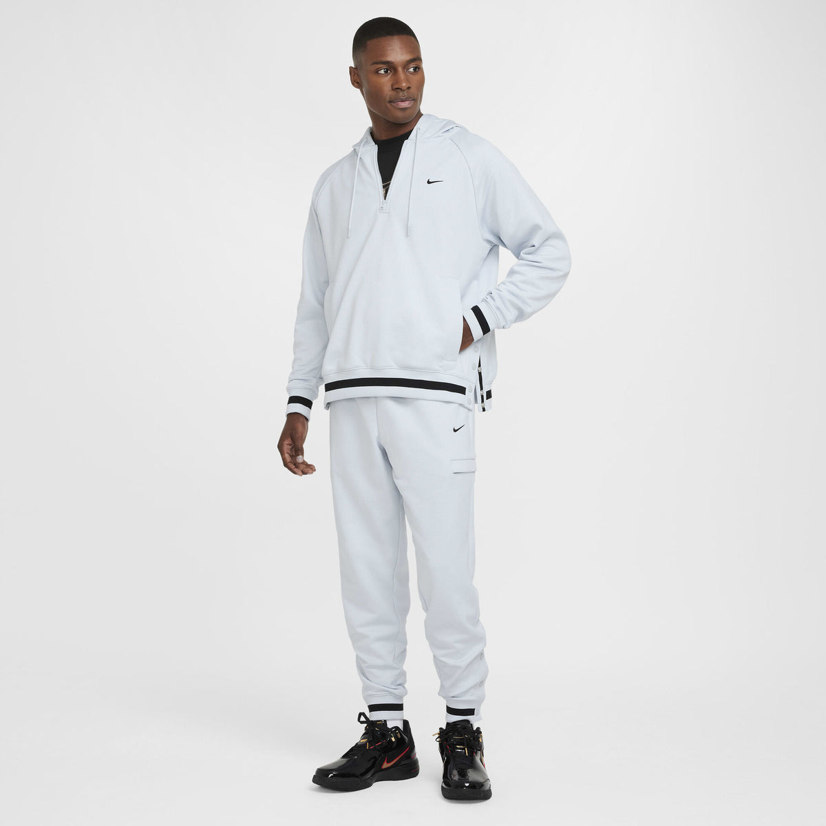 Nike DNA Therma-FIT 1/4-Zip Basketball Hoodie Pure Platinum/Black