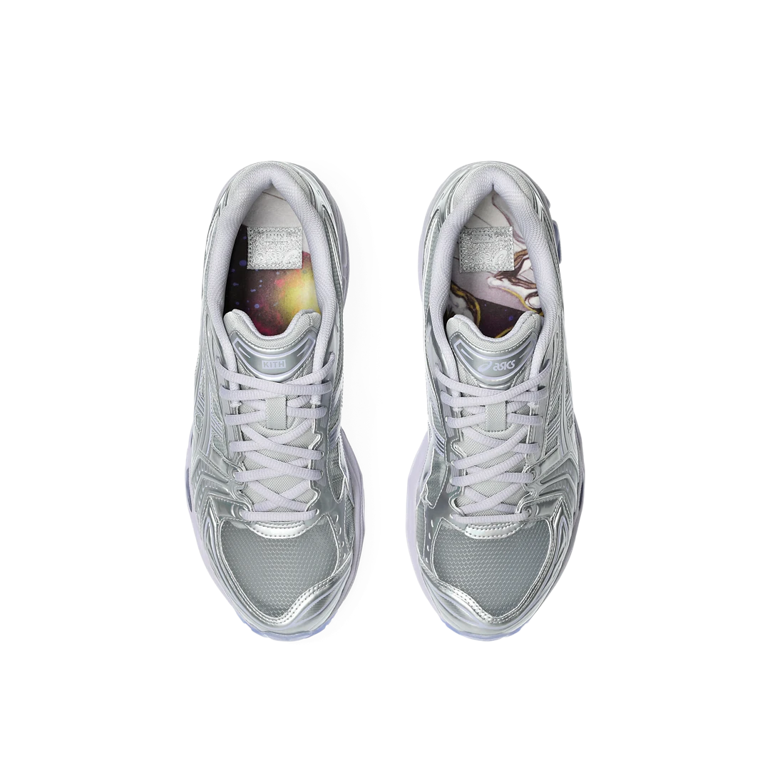 ASICS Gel-Kayano 14 Kith Marvel Villains Silver Surfer Sealed Box (Comic Included), Silver/Multi-White-Blue (1203A661-020)