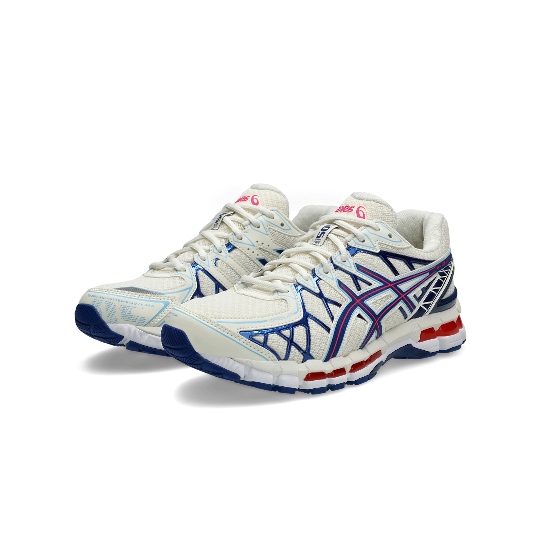 ASICS Gel-Kayano 20 Cream Blue Red, Cream/Blue/Red (1203A388-101)