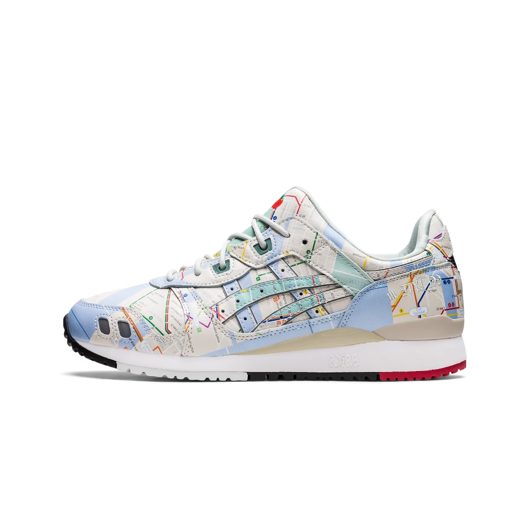 ASICS Gel-Lyte III atmos NYC Subway, Birch/Pure Silver/Multi (1201A528-200)