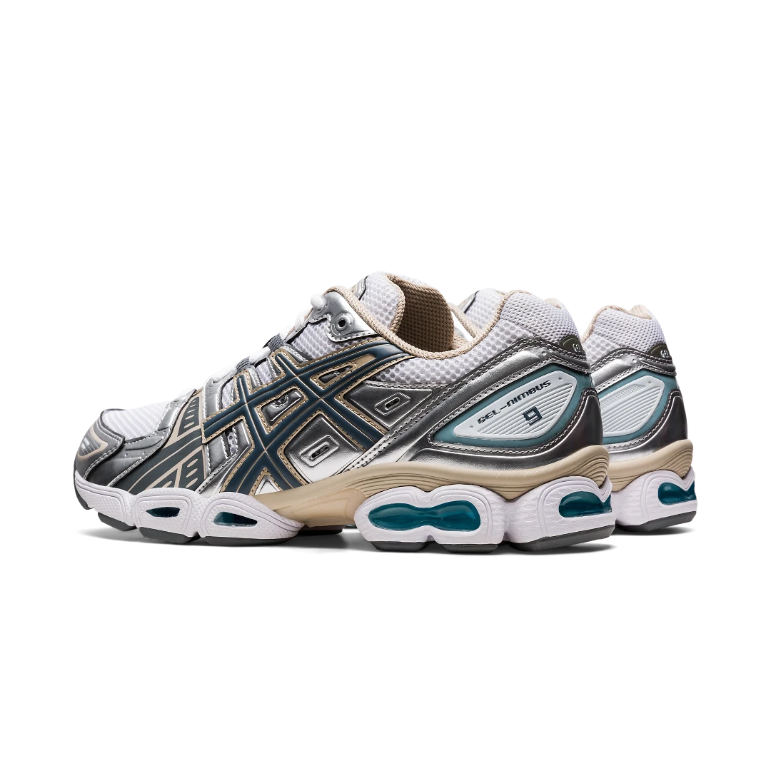 ASICS Gel-Nimbus 9 White Steel Grey, White/Steel Grey (1201A424-102)