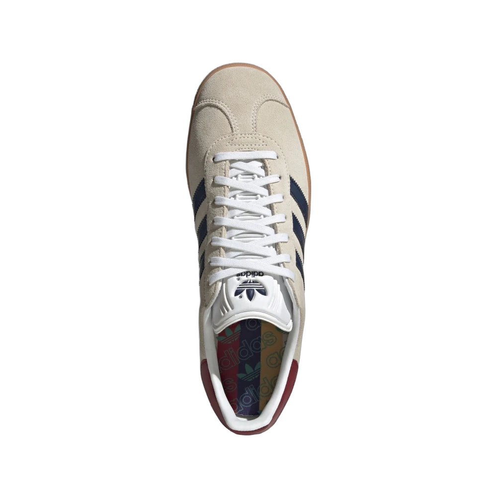 Adidas Gazelle Beige Dark Blue Collegiate Burgundy, Off White/Dark Blue/Collegiate Burgundy (IE0546)