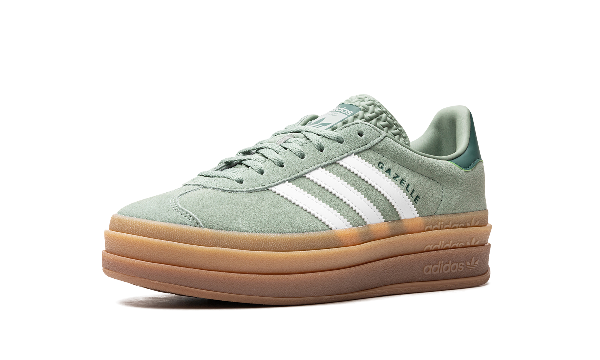 Adidas Gazelle Bold Silver Green Gum (Womens)