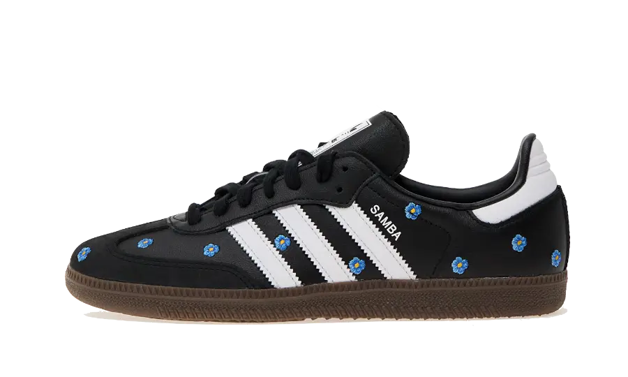 Adidas Samba Light Blue Floral Core Black, Black/Core Black/Footwear White/Gum (IF4397)