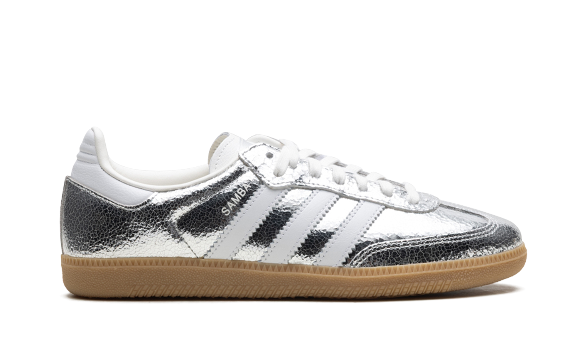 Adidas Samba OG Silver Metallic Cracked Leather