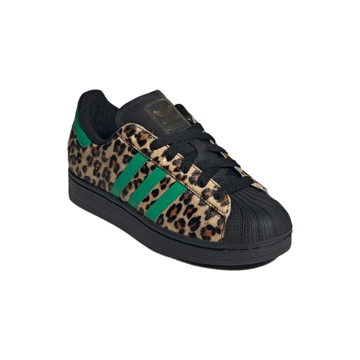 Adidas Superstar Black Green Leopard