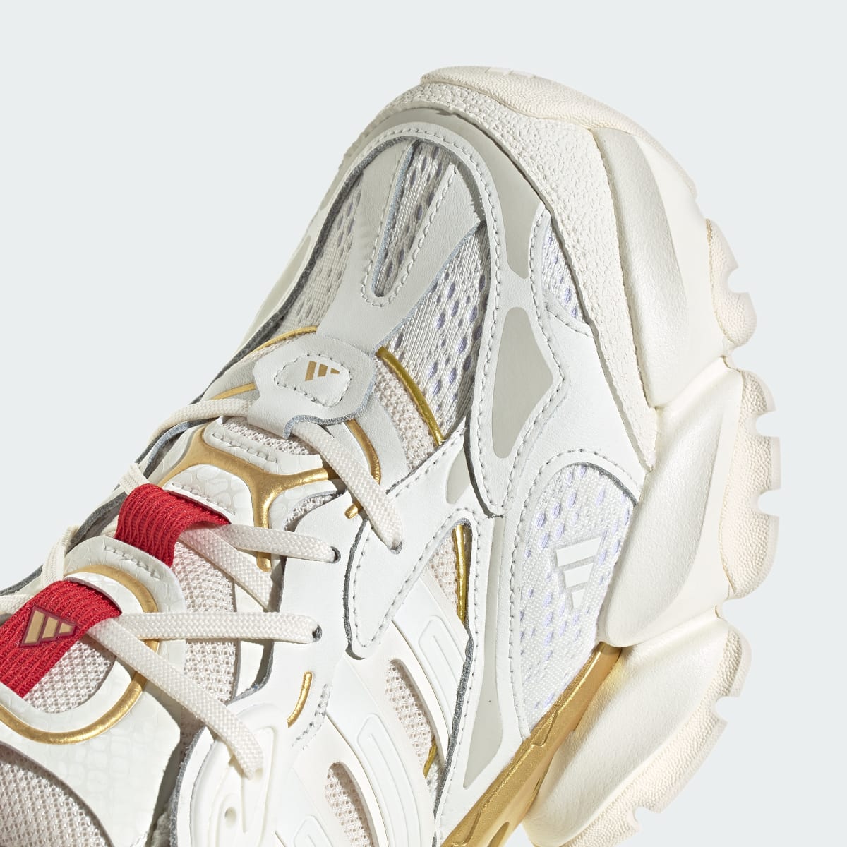 Adidas XLG Runner Deluxe Off White Gold Metallic Red