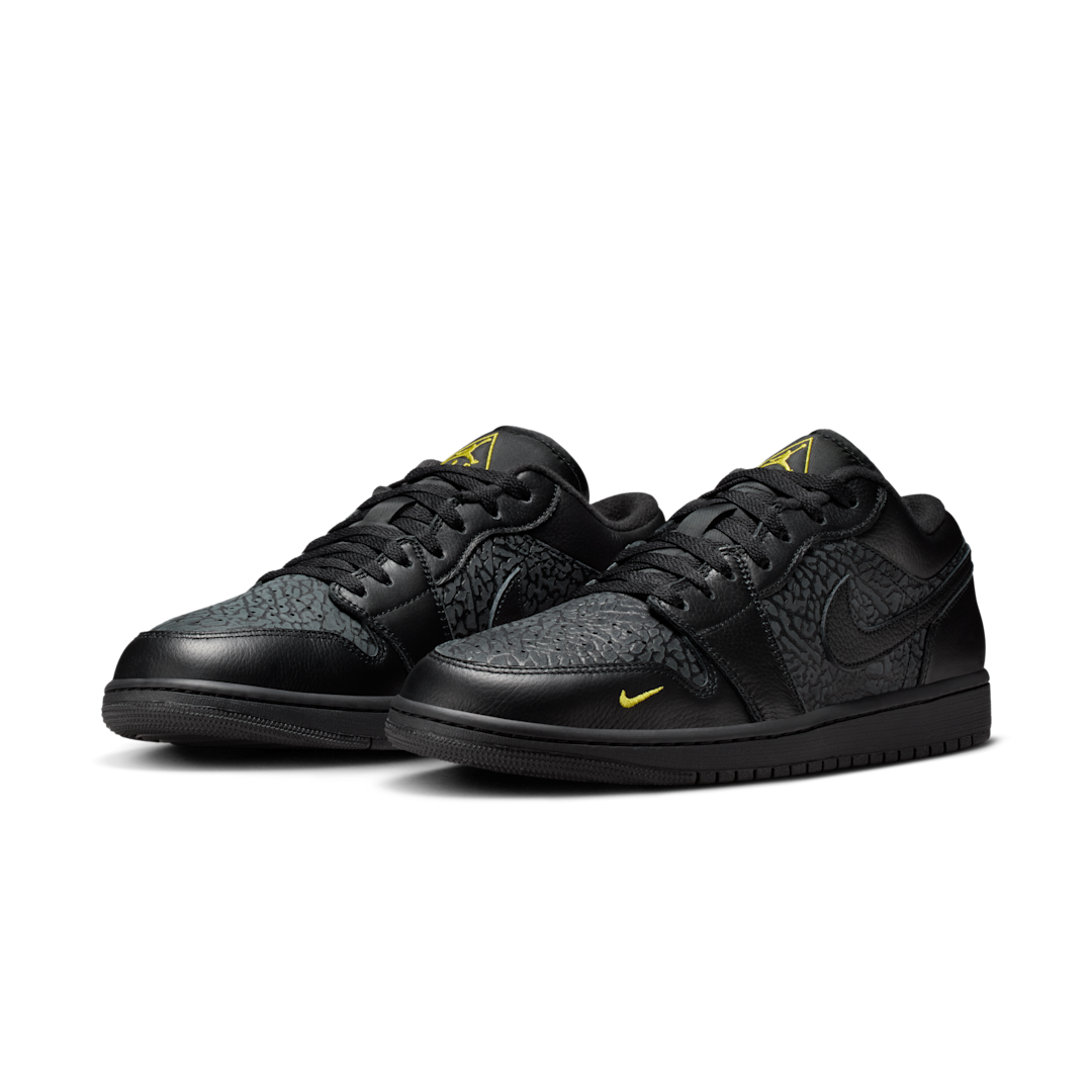 Air Jordan 1 Low Black Elephant Print, Black/Anthracite/Tour Yellow (IM6568-010)