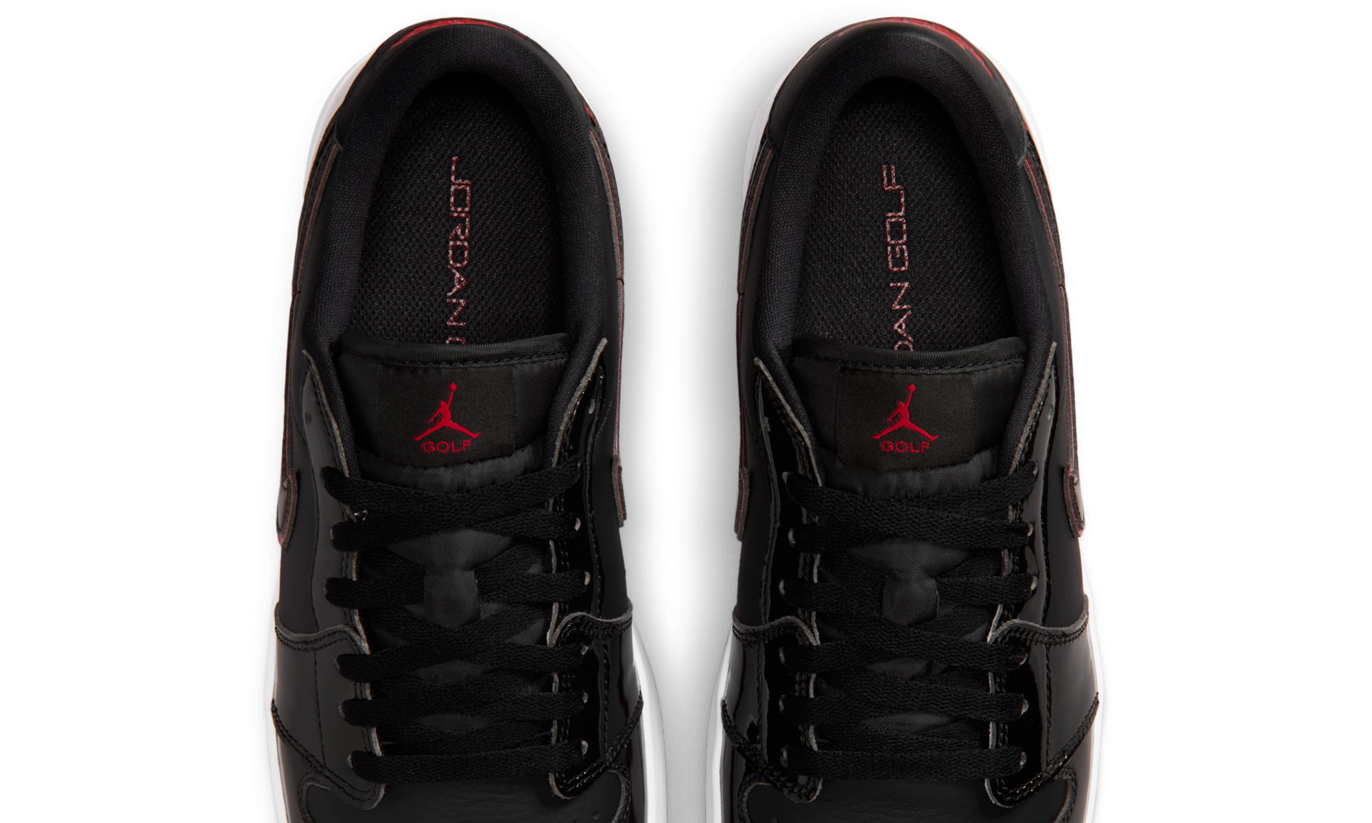 Air Jordan 1 Low Golf Spiked Bred Black Patent
