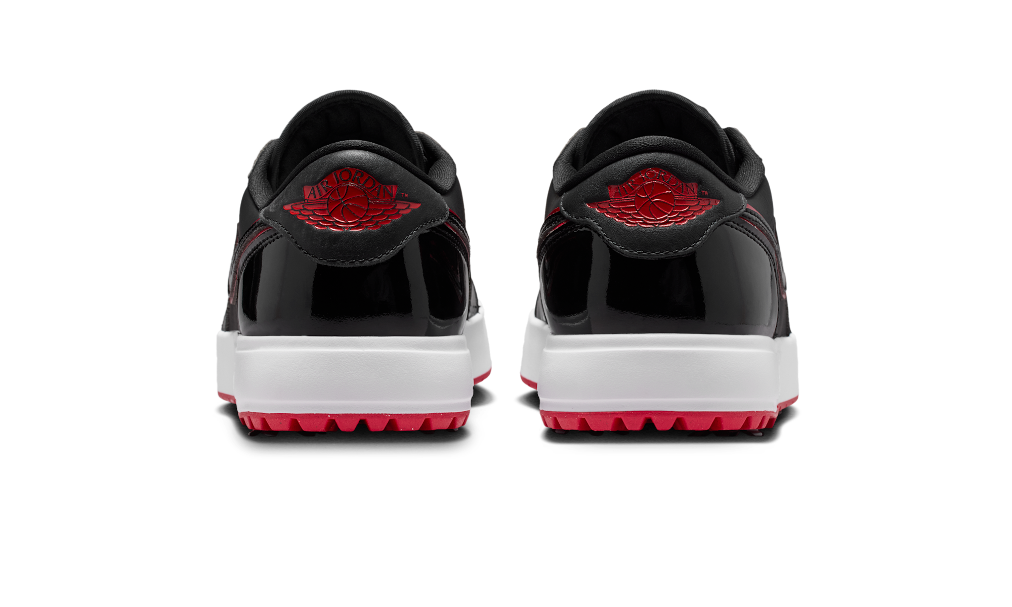 Air Jordan 1 Low Golf Spiked Bred Black Patent
