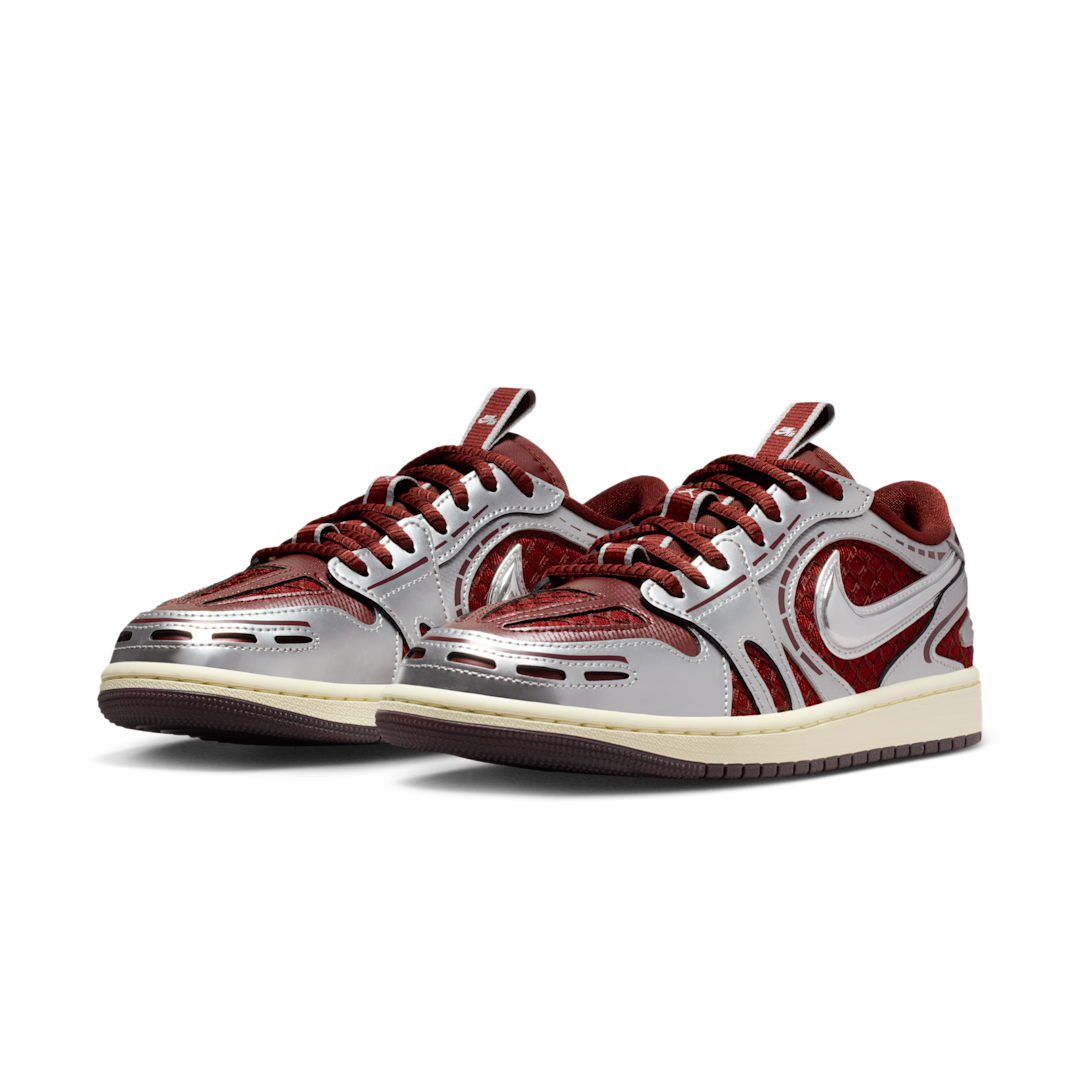 Air Jordan 1 Low Method of Make V3 Dark Team Red Metallic Silver, Dark Team Red/Metallic Silver/Coconut Milk/Dark Team Red (HQ2186-600)