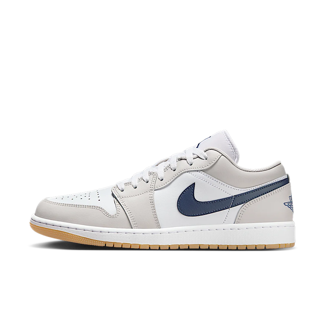 Air Jordan 1 Low Midnight Navy Neutral Grey, White/Neutral Grey/Gum Medium Brown/Midnight Navy (553558-146)
