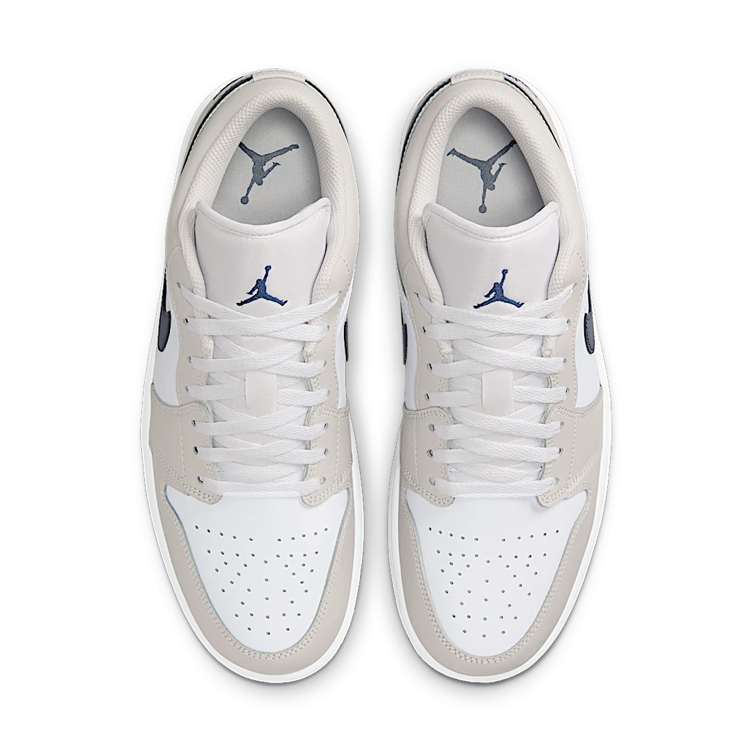 Air Jordan 1 Low Midnight Navy Neutral Grey, White/Neutral Grey/Gum Medium Brown/Midnight Navy (553558-146)