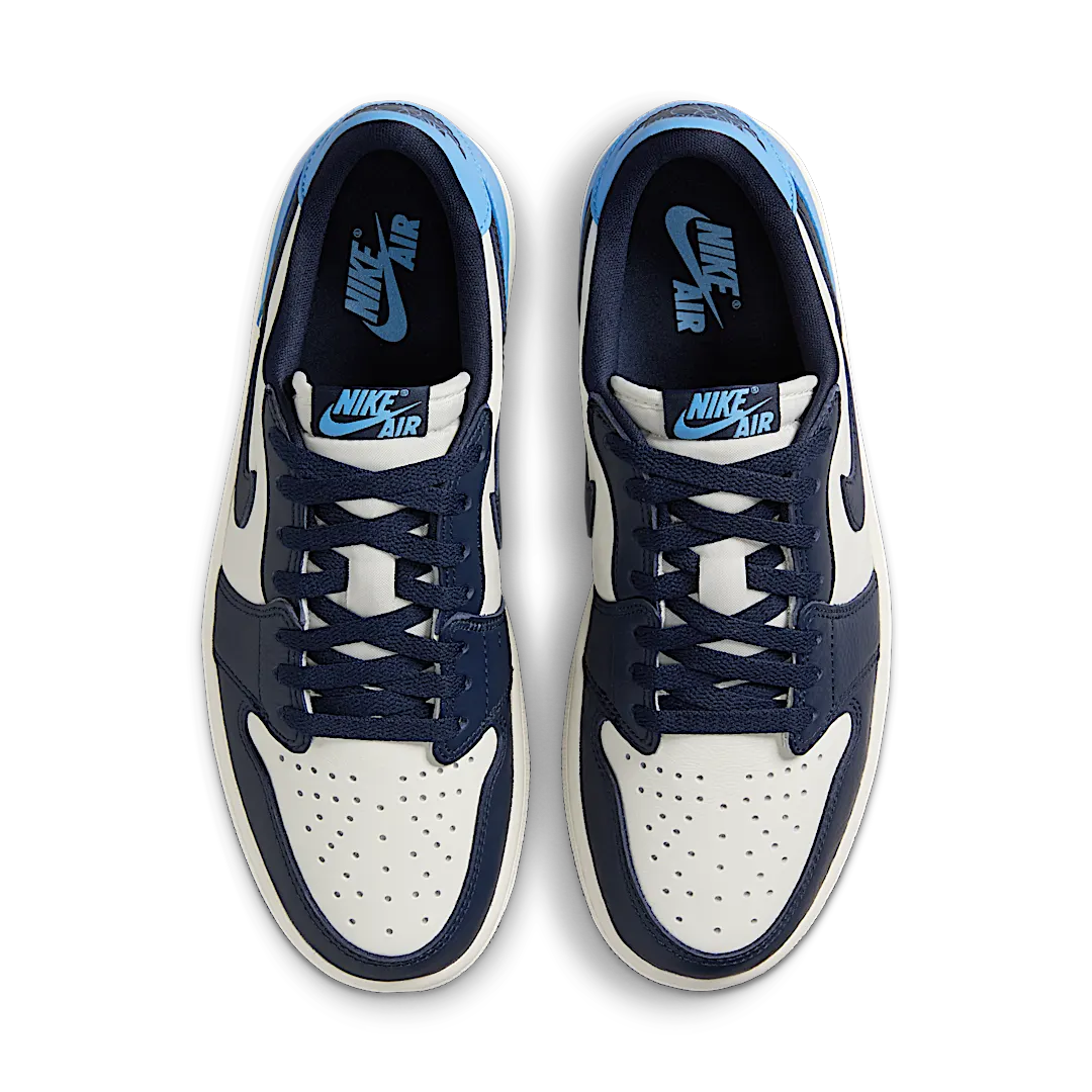 Air Jordan 1 Low OG Obsidian UNC, Obsidian/University Blue-Sail (CZ0790-400 / CZ0858-400)
