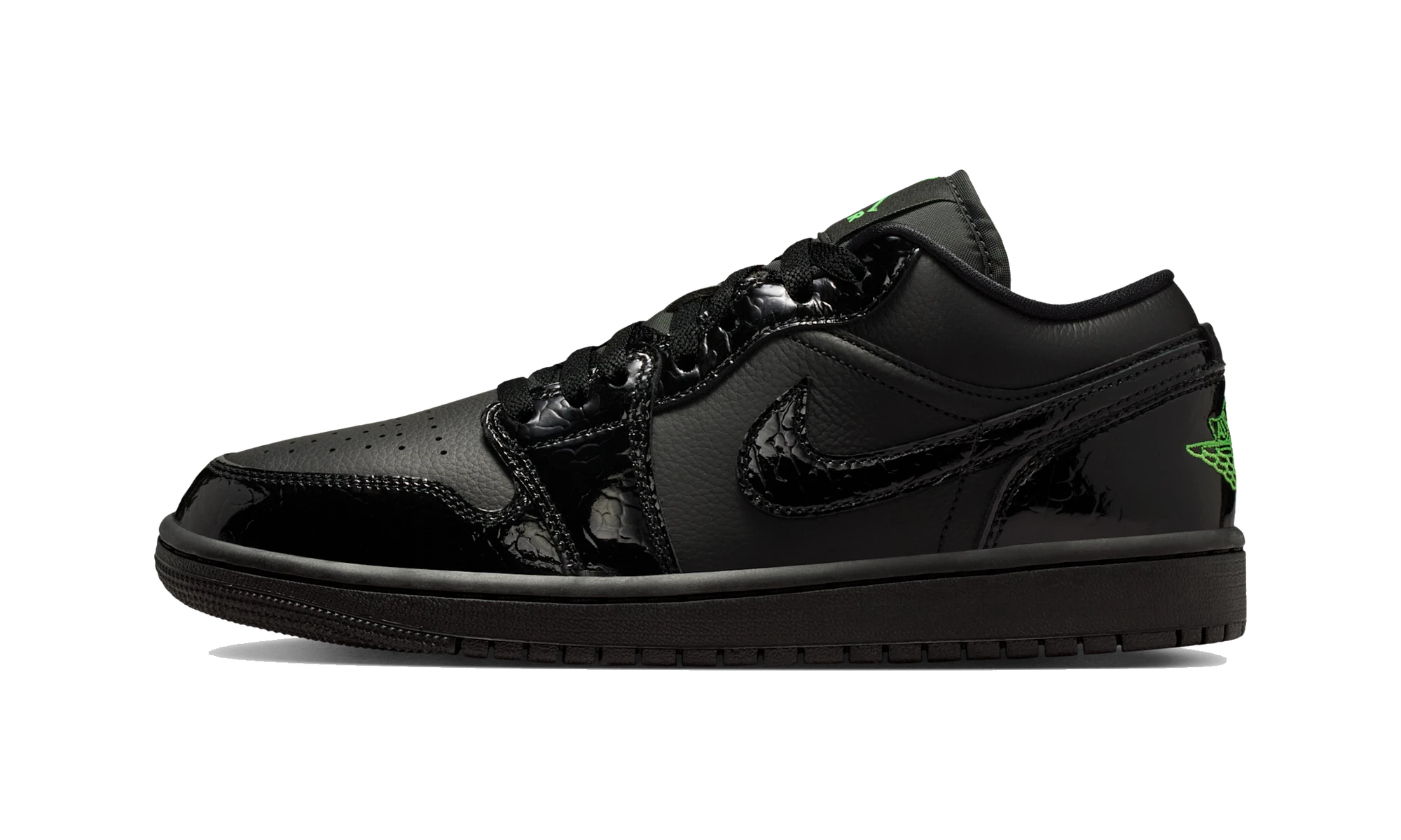 Air Jordan 1 Low SE Black Croc Scream Green
