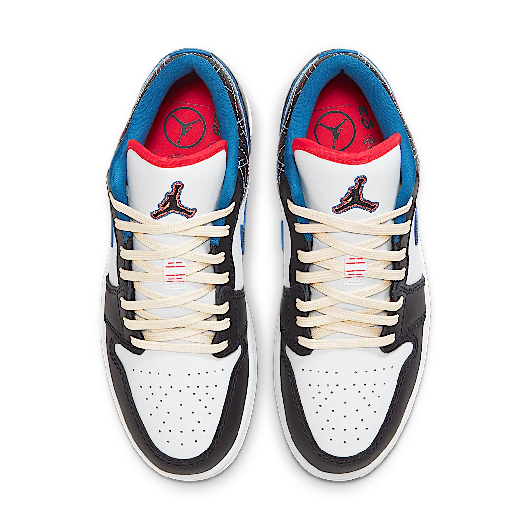 Air Jordan 1 Low SE Industrial Blue Sashiko, White/Industrial Blue/White/Black/Siren Red/Muslin (FV3622-141)