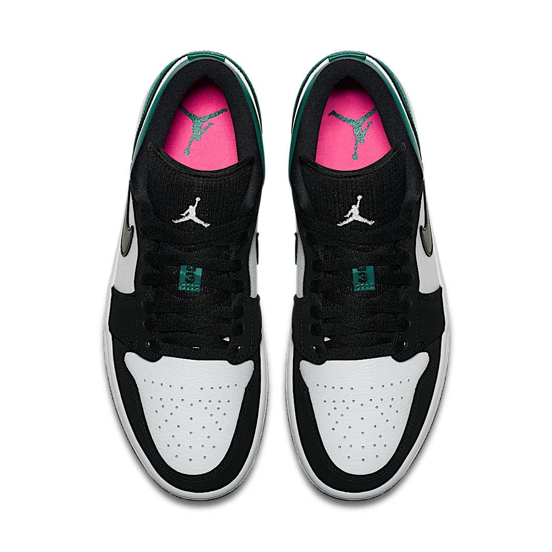 Air Jordan 1 Low White Black Mystic Green, White/Black-Mystic Green (553558-113)