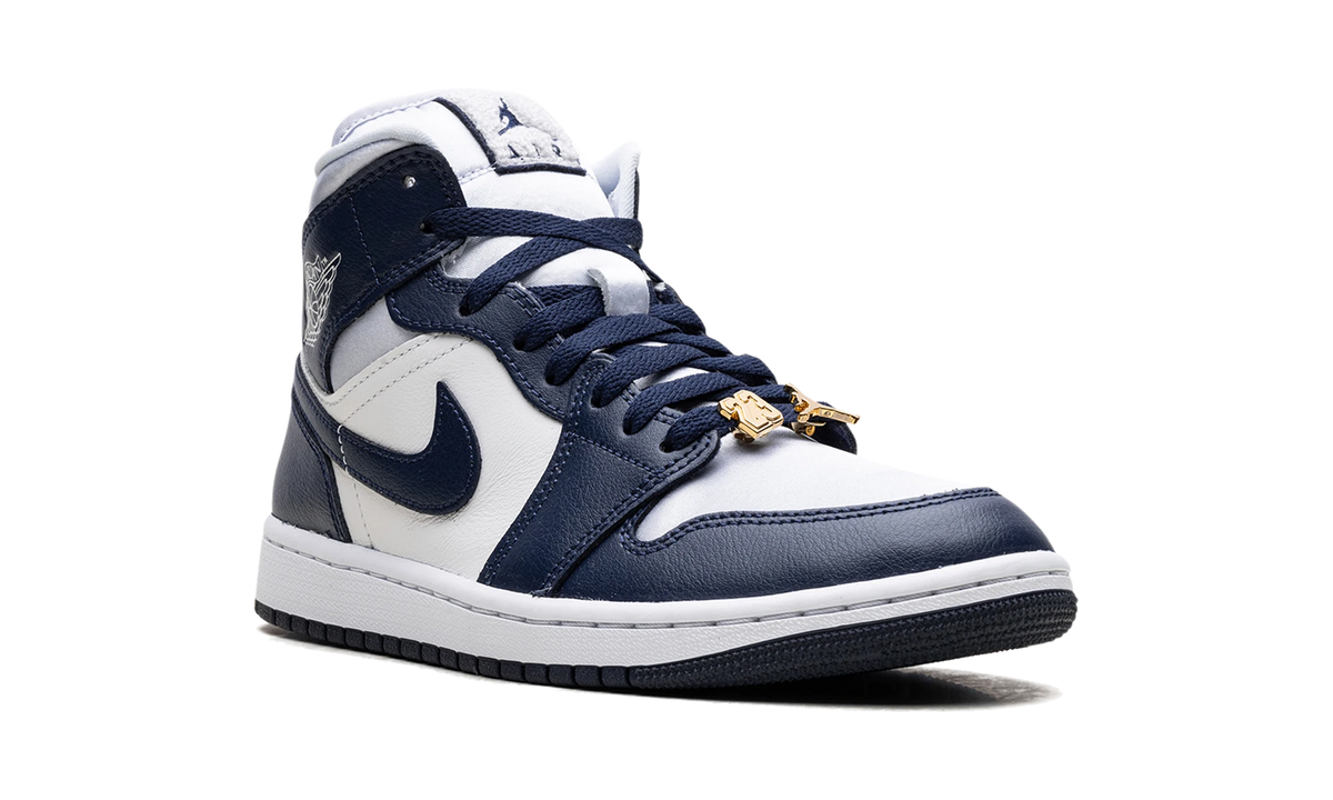 Air Jordan 1 Mid Football Grey White Midnight Navy