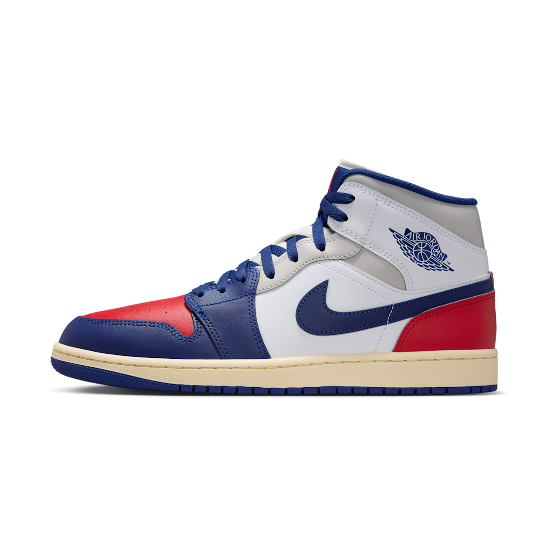Air Jordan 1 Mid Rare Air, White/University Red/Neutral Grey/Deep Royal Blue (DQ8426-102)