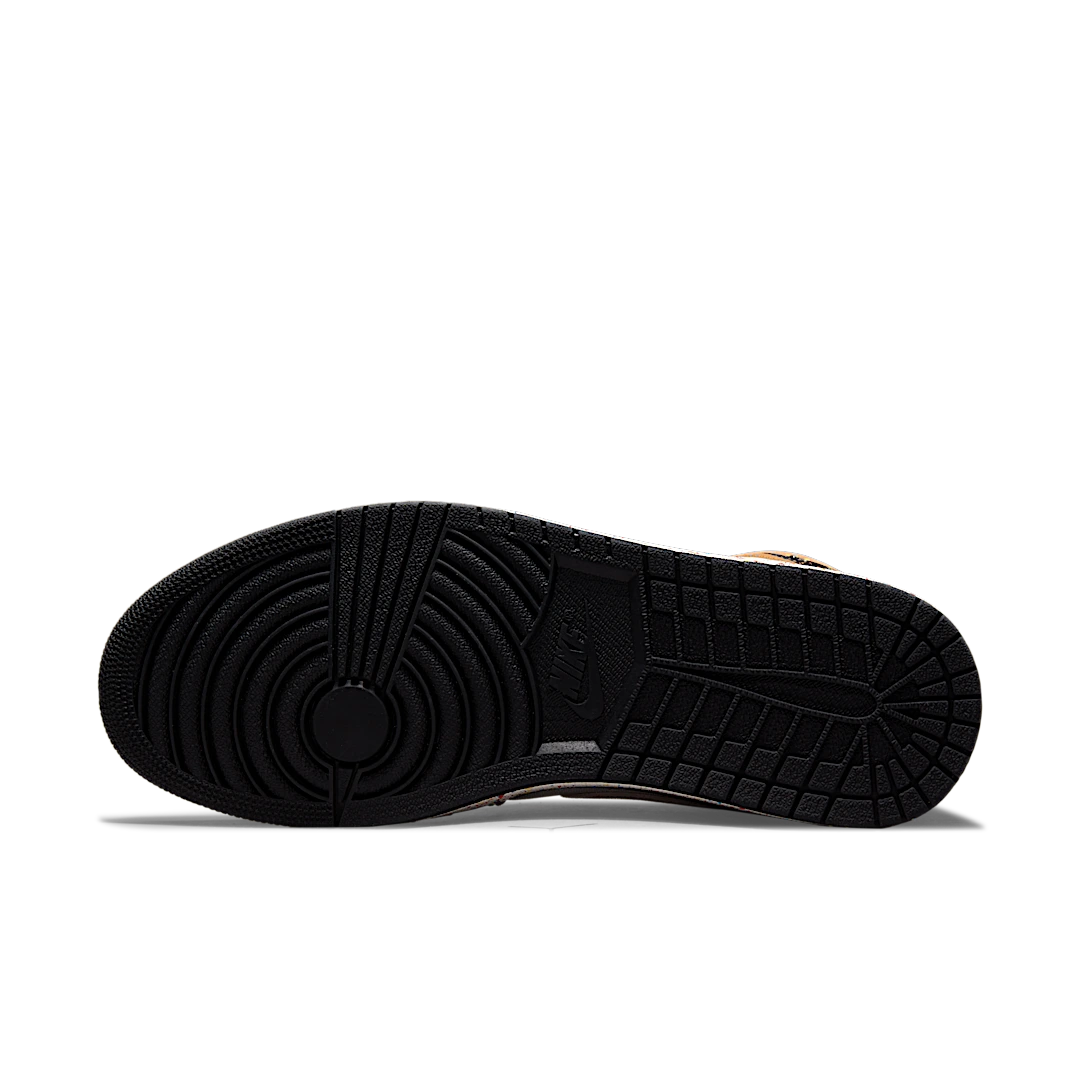 Air Jordan 1 Mid SE Brushstroke, Sail/Black-Cider-Chile Red (DA8005-100 / DA8006-100)