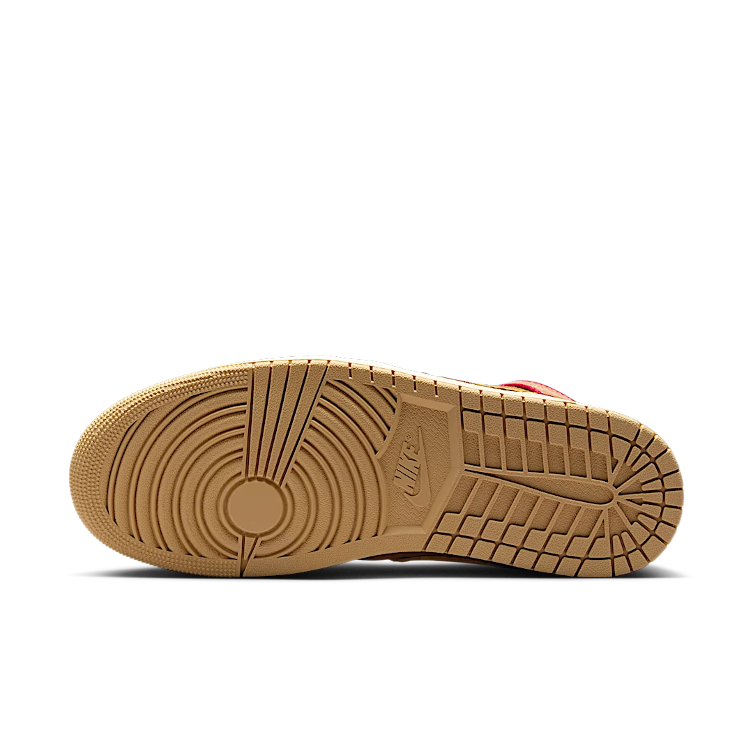 Air Jordan 1 Mid SE Cheeseburger, Flax/Sesame/Coconut Milk/University Gold (IB7403-224)