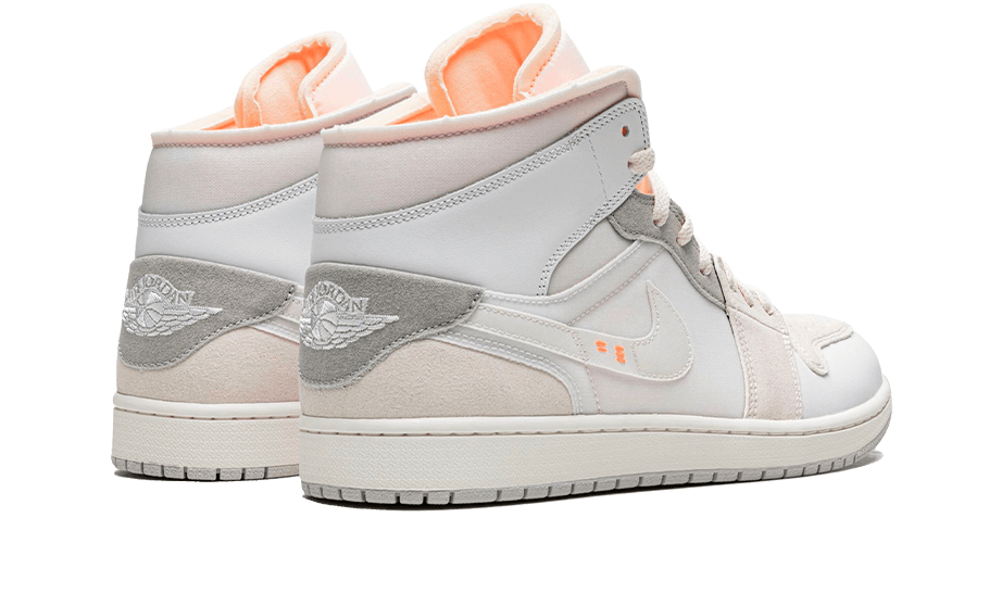 Air Jordan 1 Mid SE Craft Inside Out White Grey, White/Phantom Grey/Sail/Orange (DM9652-100 / DQ3726-100)