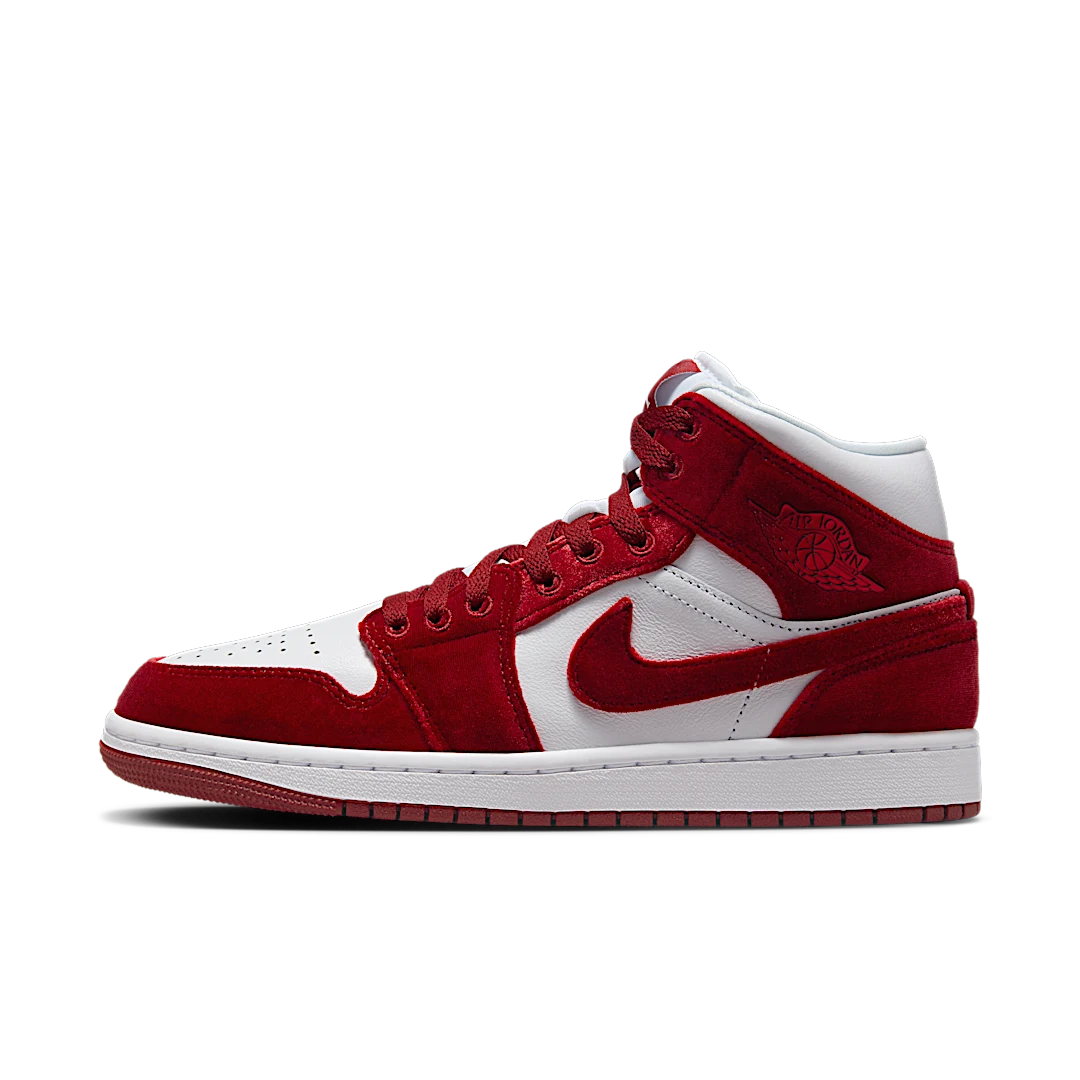 Air Jordan 1 Mid SE Red Velvet, White/Black/White/Team Red (FZ3334-100)