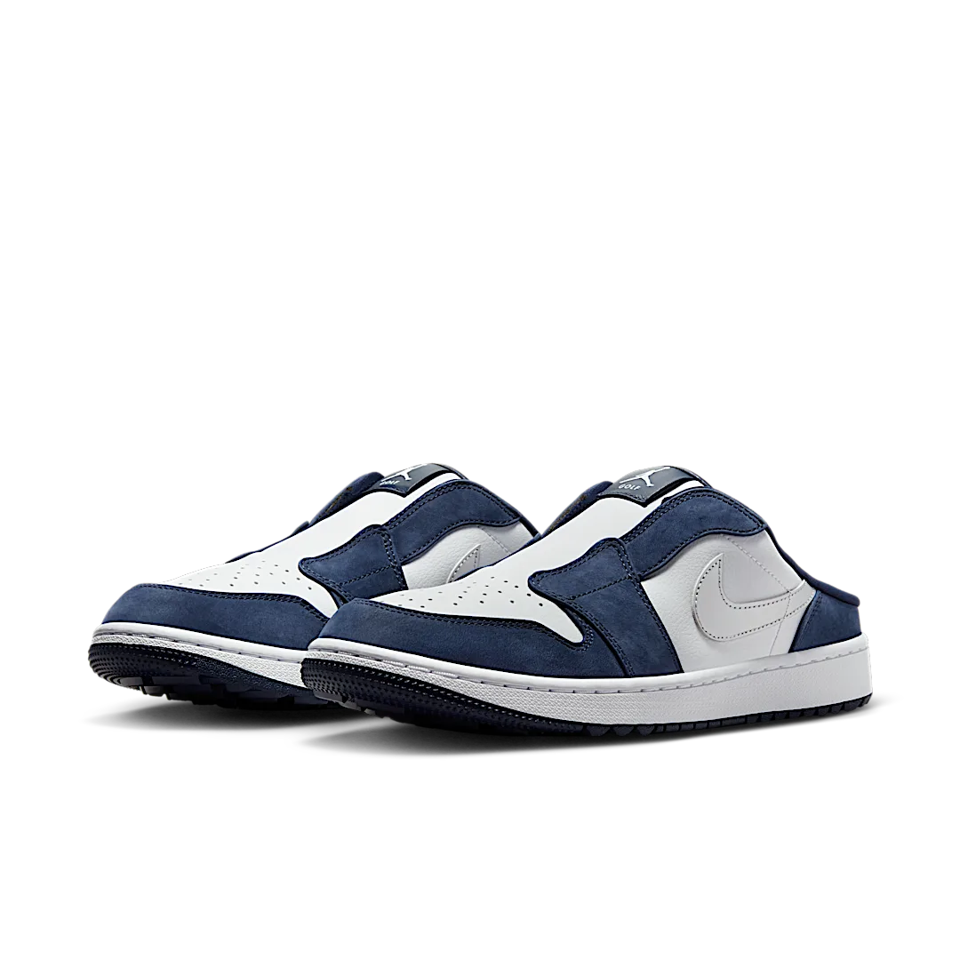 Air Jordan 1 Mule Golf Midnight Navy, White/Midnight Navy/Metallic Silver (FJ1214-102)