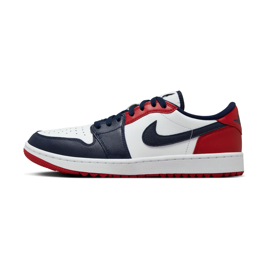 Air Jordan 1 Retro Low Golf USA, White/Obsidian/Varsity Red (DD9315-113)