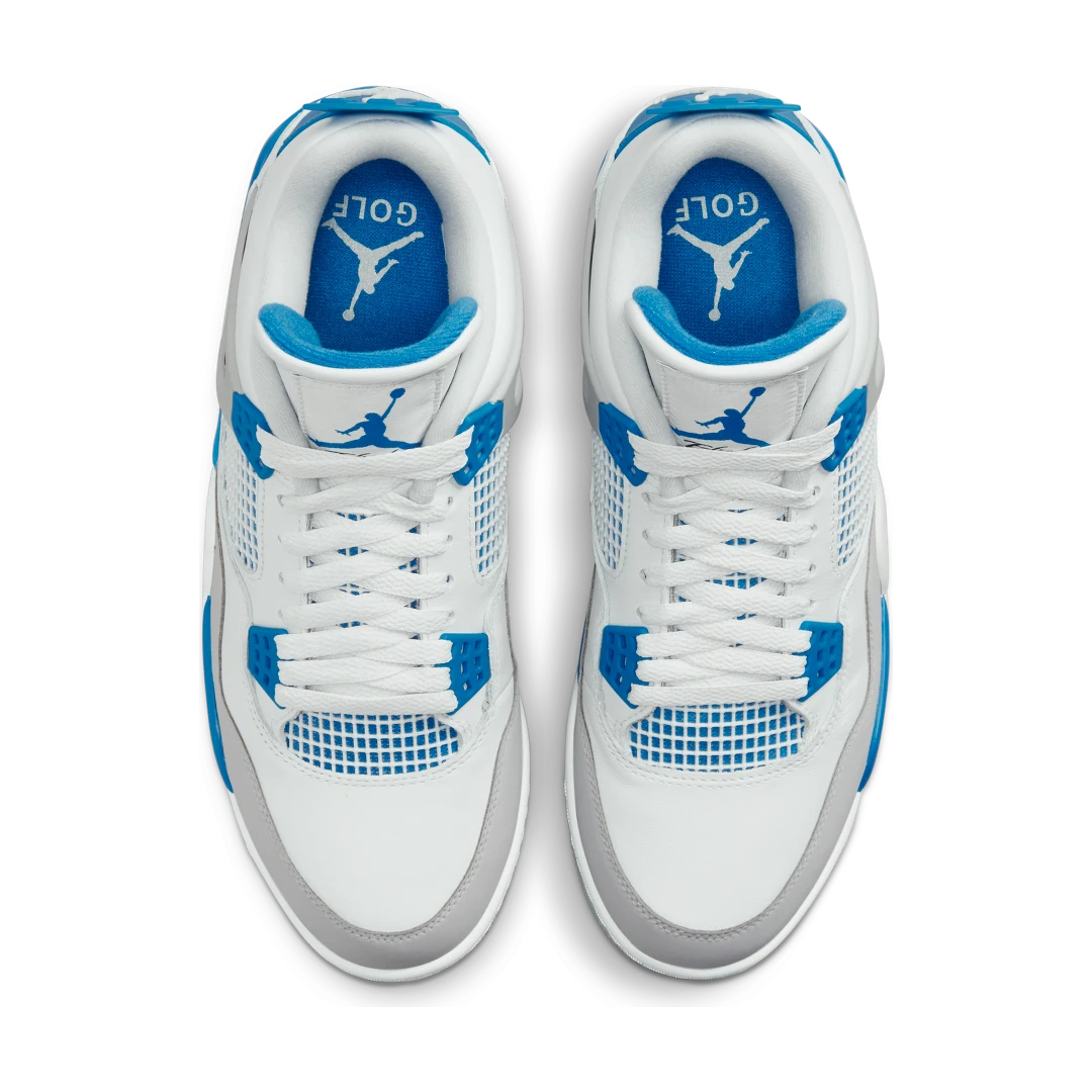 Air Jordan 4 Retro Golf Military Blue, White/Neutral Grey-Black-Military Blue (CU9981-101)