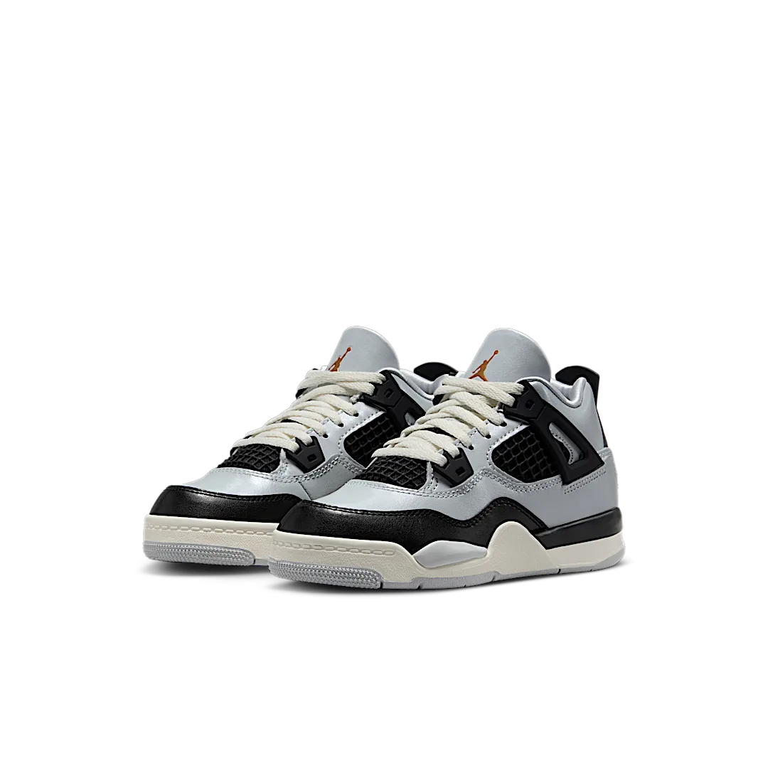Air Jordan 4 Retro Platinum Gold (PS), Pure Platinum/Metallic Gold/Black/Sail (FZ8586-070)