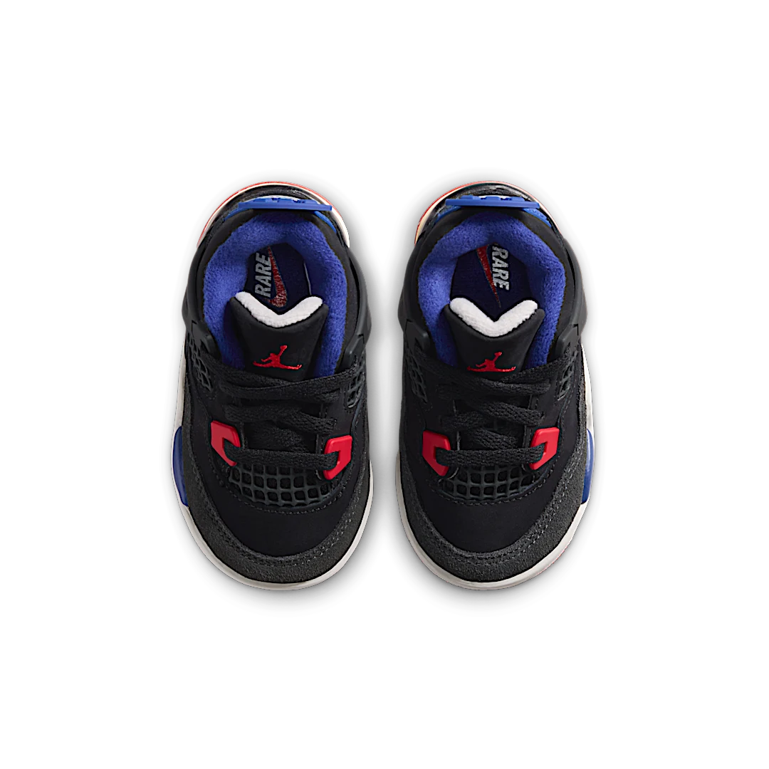 Air Jordan 4 Retro Rare Air (TD), Black/Fire Red/Deep Royal Blue/Dark Smoke Grey/Tech Grey (IB4387-003)