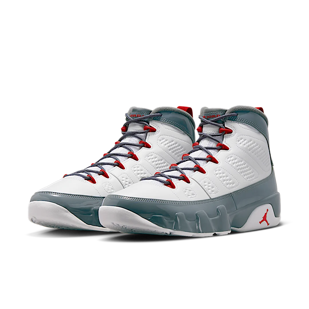 Air Jordan 9 Retro Fire Red, White/Fire Red/Cool Grey (CT8019-162)