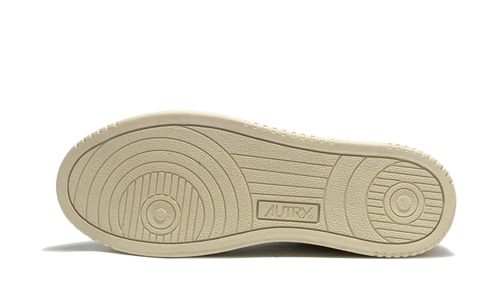 Autry Medalist Leather Low White Beige Suede