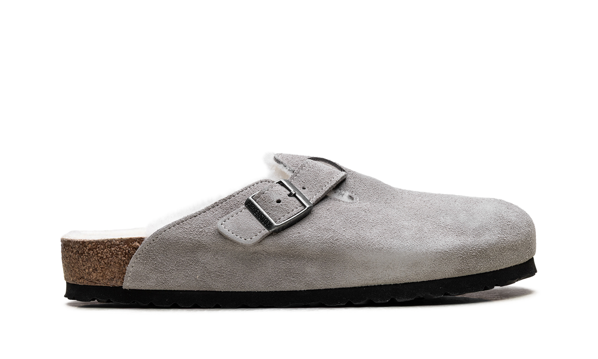 Birkenstock Boston Shearling Suede Stone Coin