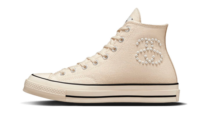 Converse Chuck Taylor All Star 70 Hi Stussy Fossil Pearl, Fossil/Natural Ivory/Black (A02051C)