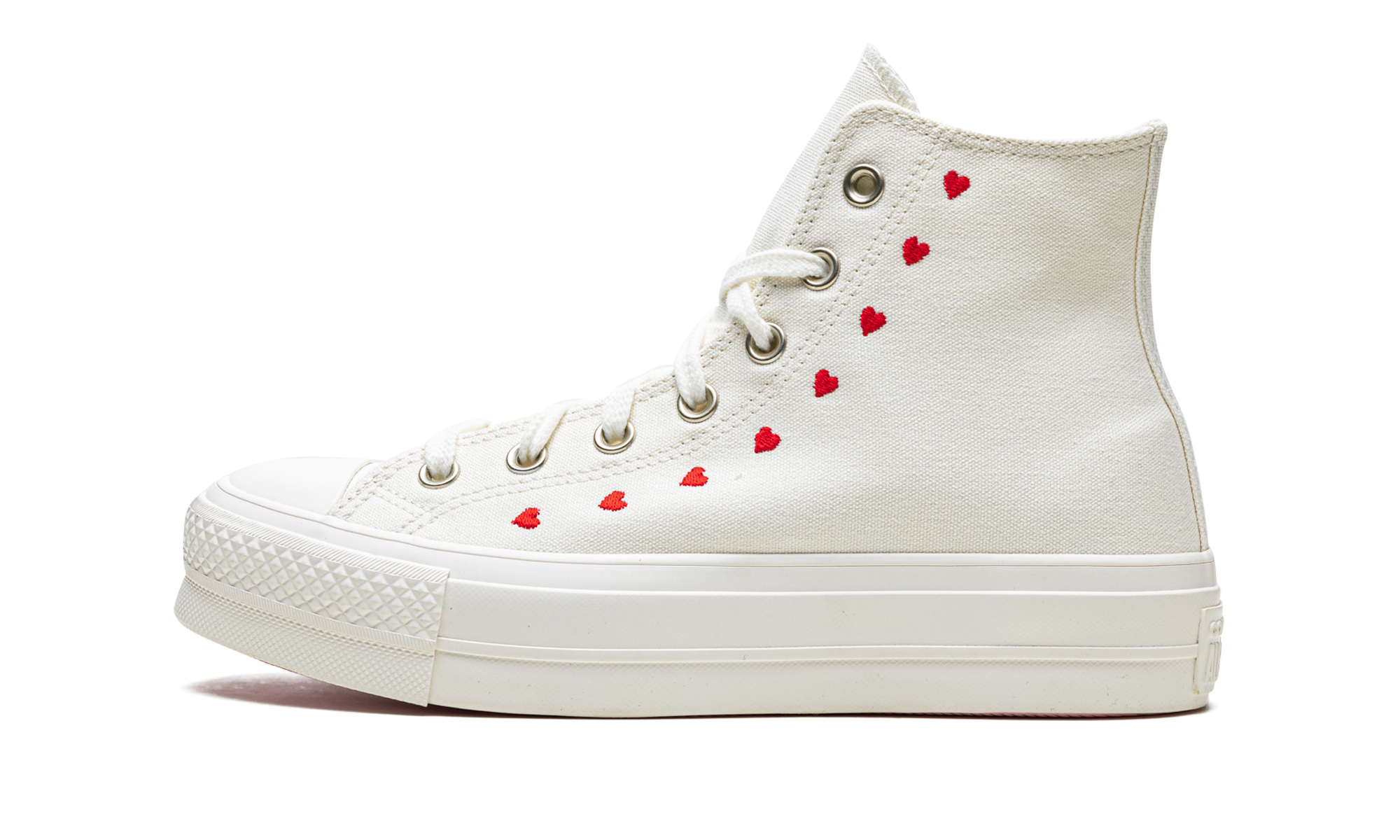 Converse Chuck Taylor All Star Lift Hi White Red