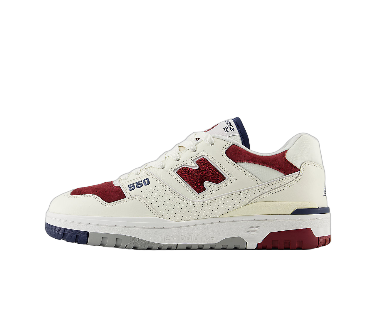 New Balance 550 Maroon Navy, White/Maroon/Navy (BB550VRC)