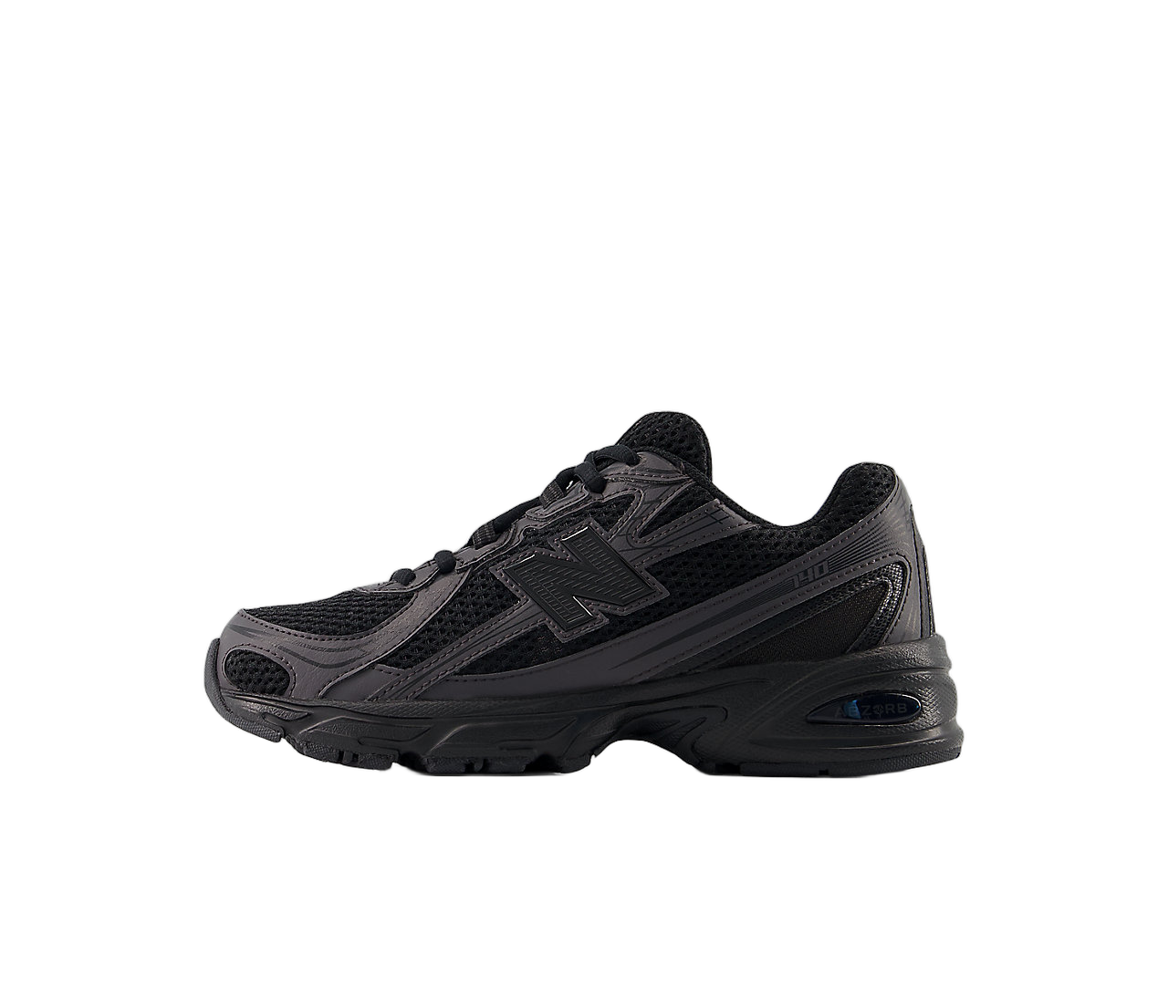 New Balance 740 Triple Black, Black/Black Cement (GR740BO)