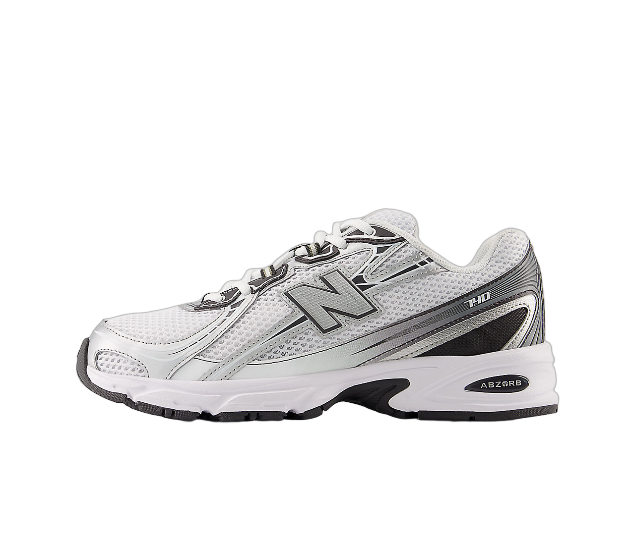 New Balance 740 White Metallic Silver Black, White/Metallic Silver/Black (U740PH2)