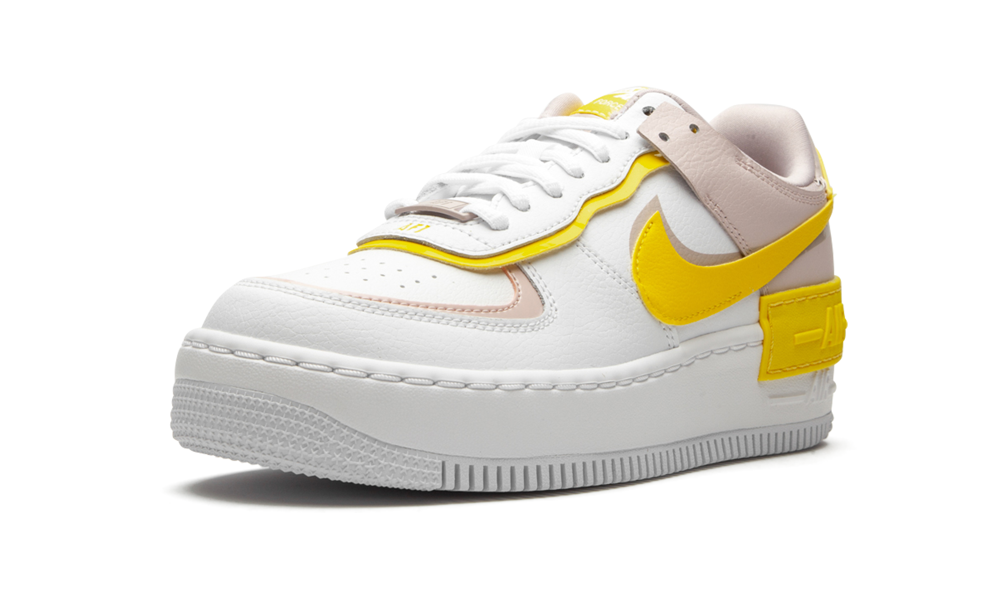 Nike Air Force 1 Low Shadow White Barely Rose Speed Yellow