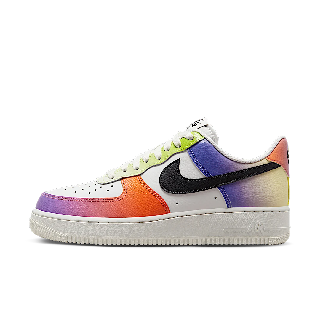 Nike Air Force 1 Low '07 Multi-Color Gradient, Summit White/Black-Bright Mandarin (FD0801-100)