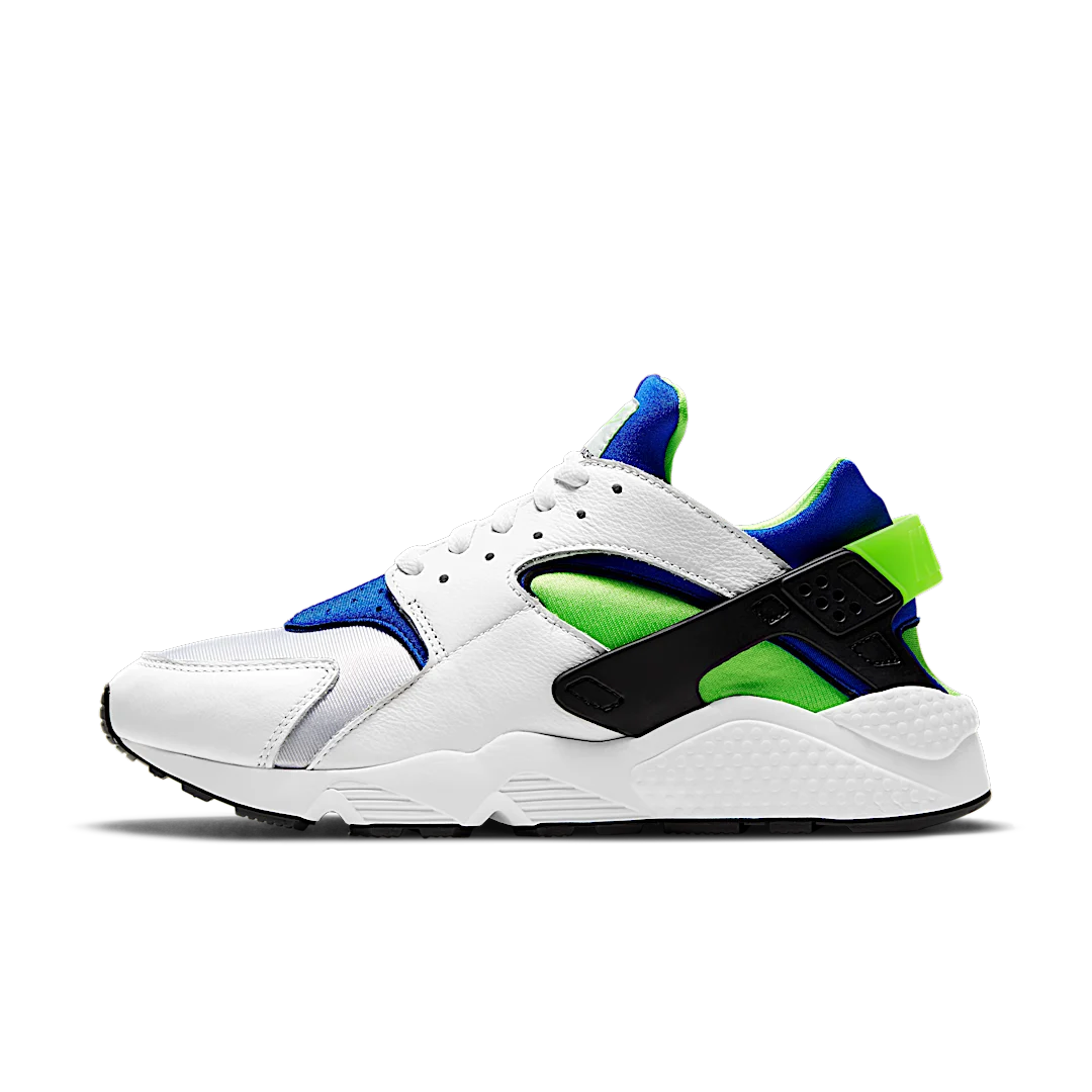 Nike Air Huarache Scream Green (2021), White/Scream Green-Royal Blue-Black (DD1068-100)
