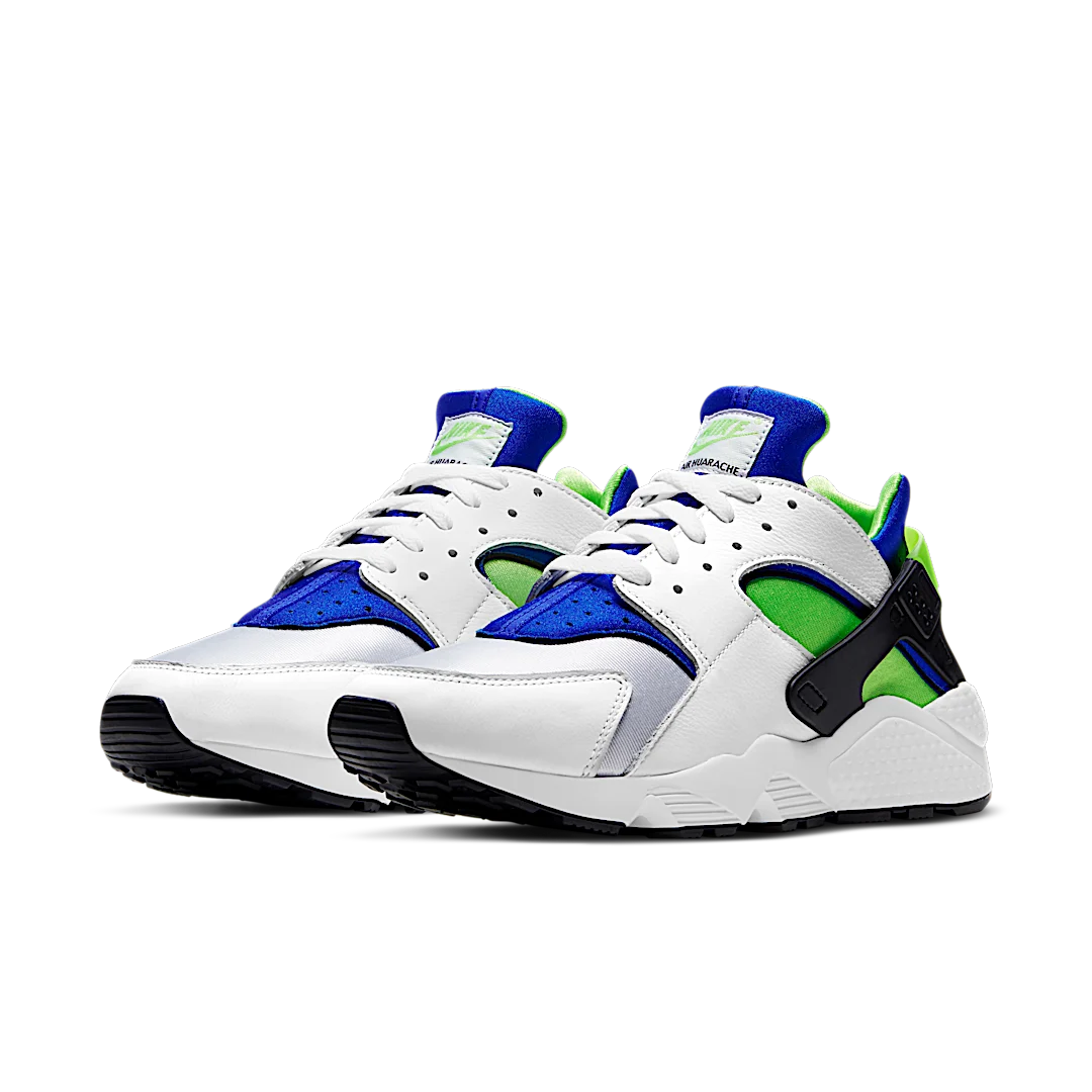 Nike Air Huarache Scream Green (2021), White/Scream Green-Royal Blue-Black (DD1068-100)