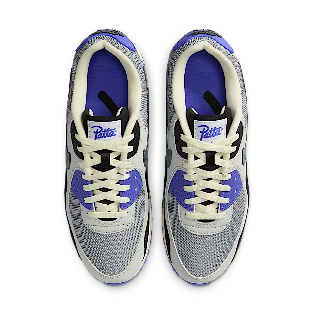 Nike Air Max 90 SP Patta Waves Sapphire, Particle Grey/Neutral Grey/Sapphire/Black/Coconut Milk/White (HF8814-002)