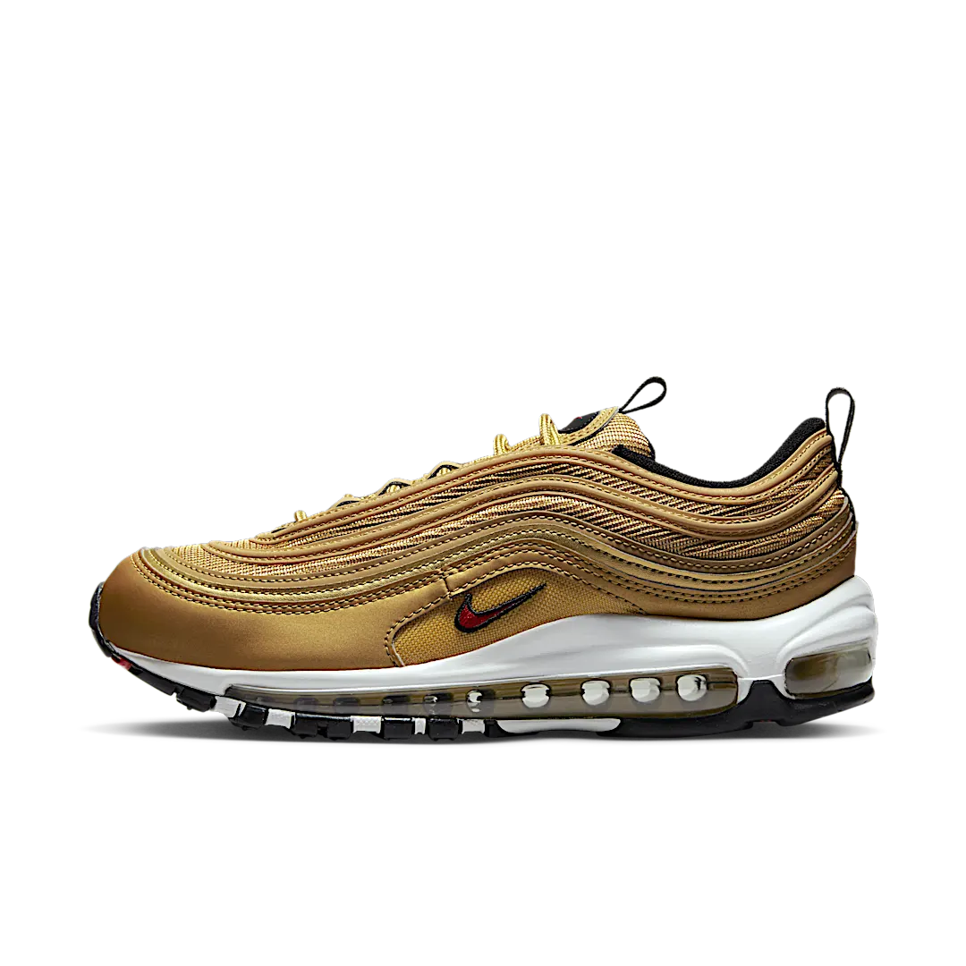 Nike Air Max 97 OG Golden Bullet (2023), Metallic Gold/Varsity Red/White/Black (DQ9131-700 / HV5165-121 / DM0028-700)