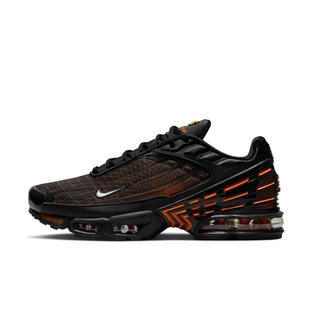 Nike Air Max Plus 3 Black Orange Spirograph, Black/Safety Orange/Iron Grey/White (FB3352-001)