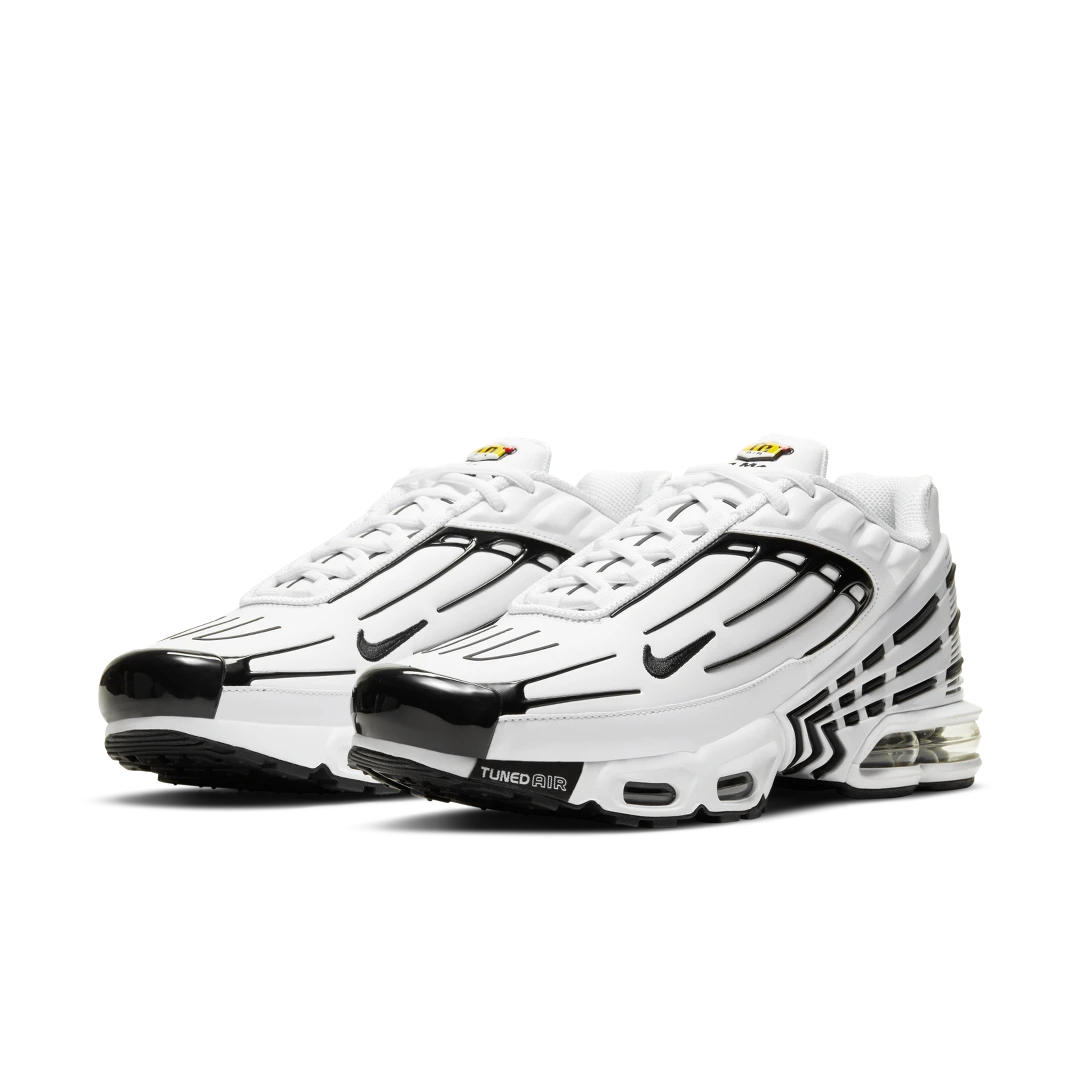 Nike Air Max Plus 3 Leather White Black, White/Black/White/Chile Red (CK6716-100)