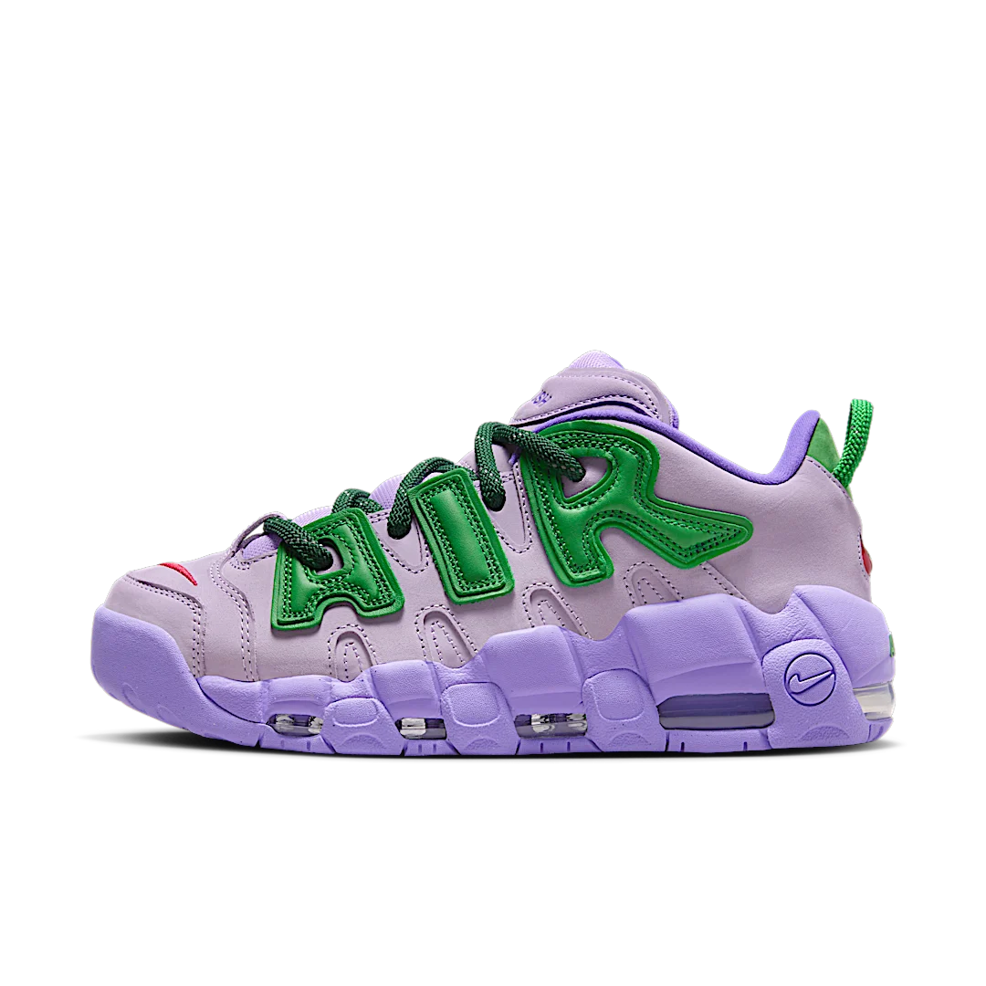 Nike Air More Uptempo Low AMBUSH Lilac, Lilac/Apple Green/University Red (FB1299-500)